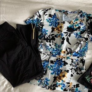 Jaanuu scrub set xs top xs petite bottom